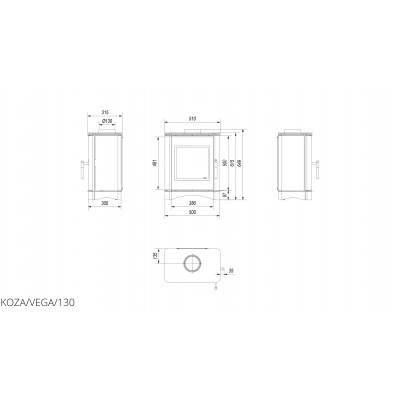 Дровяная печь KRATKI KOZA VEGA 130