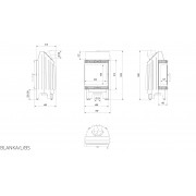 Каминная топка Kratki Blanka 8 левое боковое стекло без рамы