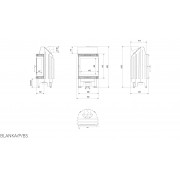 Каминная топка Kratki Blanka 8 правое боковое стекло без рамы