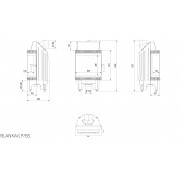 Каминная топка Kratki Blanka 8 трехсторонняя без рамы