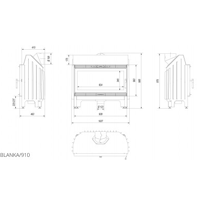 Каминная топка Kratki Blanka 910