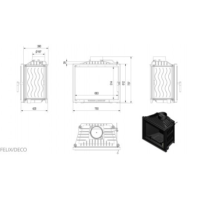 Камінна топка Kratki FELIX 16 DECO