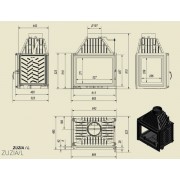 Каминная топка Kratki ZUZIA 16 левая