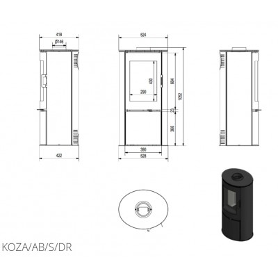 Піч Kratki KOZA AB S/DR