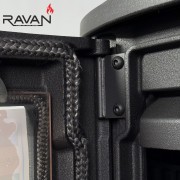 Чугунная печь камин Ravan Deluxe 14 кВт на дровах.