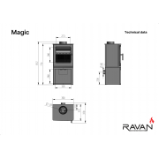 Чугунная печь камин Ravan Magic 10 кВт на дровах.