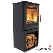 Чугунная печь камин Ravan Magic 10 кВт на дровах.