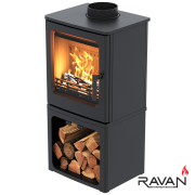 Чугунная печь камин Ravan Magic 10 кВт на дровах.