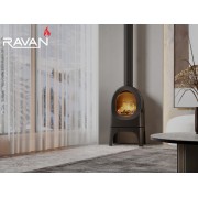 Чугунная печь камин Ravan Onoma 9 кВт на дровах