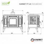Чугунная печь KAWMET P7 LB (10,5 kW) EKO