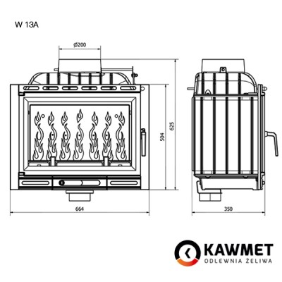 Камінна топка KAWMET W13A (11,5 kW)