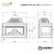 Каминная топка KAWMET W16 PB 13.5 kW ECO