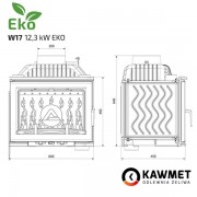 Каминная топка KAWMET W17 Decor (12,3 kW) EKO