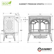 Чугунная печь KAWMET Premium SPARTA S10 (13,9 kW) ECO
