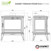 Чугунная печь KAWMET Premium PROMETEUS (8,5 kW) ECO