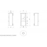 Кафельная печь Kratki KOZA AB S/DR кафель черная