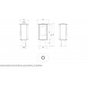 Кафельная печь Kratki KOZA AB S/N/O/DR GLASS кафель черная