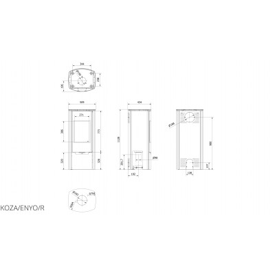 Стальная печь Kratki KOZA ENYO панорама