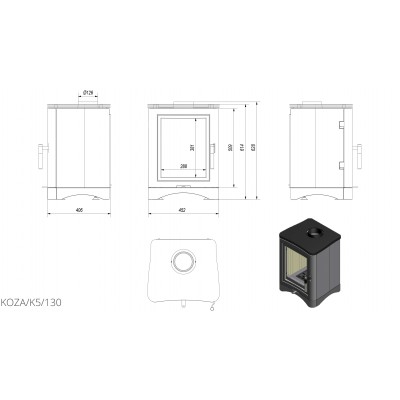 Стальная печь Kratki KOZA K5 130