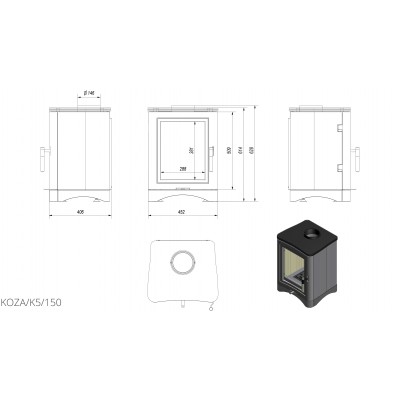 Стальная печь Kratki KOZA K5 150