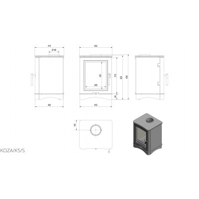 Сталева піч Kratki KOZA K5 S