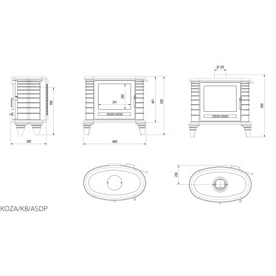 Чугунная печь Kratki KOZA K8 ASDP