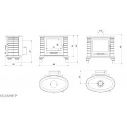 Чугунная печь Kratki KOZA K8 TURBOFAN