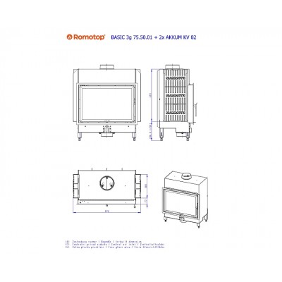 BASIC 3g 75.50.01 - пряма камінна топка