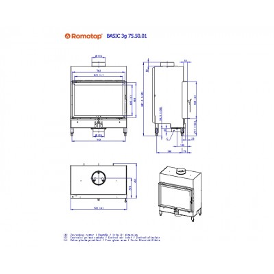 BASIC 3g 75.50.01 - пряма камінна топка