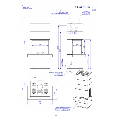 CARA CS 02 - дизайнерський камін в облицюванні з каменю