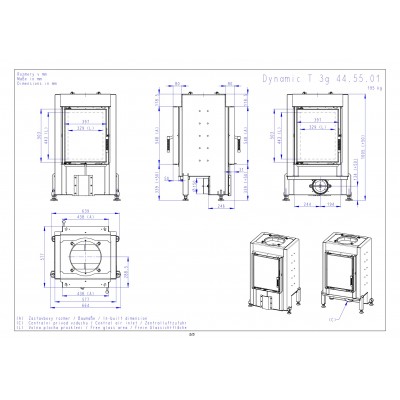 DYNAMIC T 3G 44.55.01 - печная туннельная топка, двойное стекло