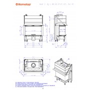 HEAT C 3g L 80.52.31.21 K1 – трехсторонняя каминная топка с опорной конструкцией