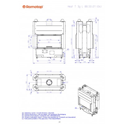 Каминная топка HEAT T 3g L 88.50.01