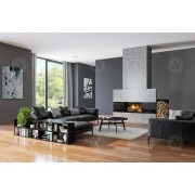 HEAT 3g L 110.50.05 - широкоформатная каминная топка с темным шамотом