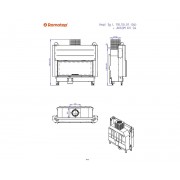 HEAT 3g L 110.50.05 - широкоформатная каминная топка с темным шамотом