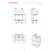 HEAT C 3g L 65.52.31.25 - трехсторонняя каминная топка с темным шамотом
