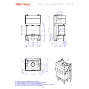 HEAT C 3g L 65.52.31.25 - трехсторонняя каминная топка с темным шамотом