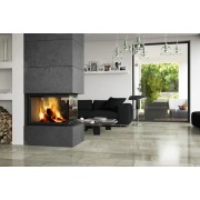 HEAT U 3g L 50.52.70.25 - тристороння топка для каміна з темним шамотом