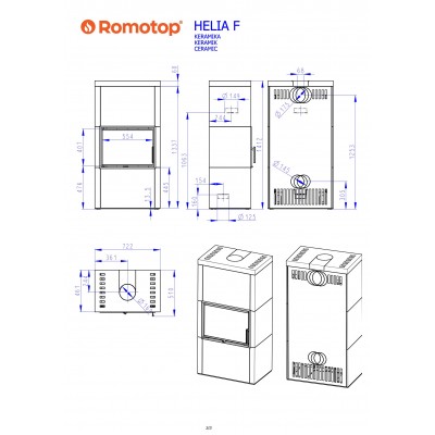 Кахельний дизайнерський камін HELIA F