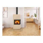 Кафельный угловой аккумуляционный камин HELIA L