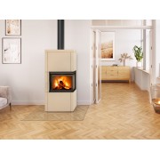 Кафельный угловой аккумуляционный камин HELIA R