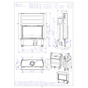 IMPRESSION 2g L 93.60.01 - камінна топка з подвійним склом, широкоформатна гільйотина, світлий шамот