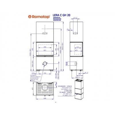 LERA C GH 20 - дизайнерський камін в камені