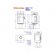 PARLA T 3S 10 керамика - печь-камин на ножке