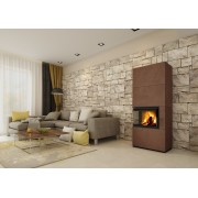 SOLID L – кафельный камин с левым угловым стеклом