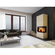 SOLID R - кахельний камін з правим кутовим склом