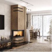 Каминная угловая топка SAVEN Energy Up 75х50х47L (15,1 kW) ECO