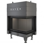 Каминная угловая топка SAVEN Energy Up 75х50х47R Black (15,1 kW) ECO
