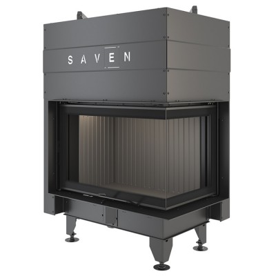 Каминная угловая топка SAVEN Energy Up 75х50х47R Black (15,1 kW) ECO