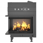 Камінна топка кутова SAVEN Energy Up 75х50х47L Black (15,1 kW) ECO
